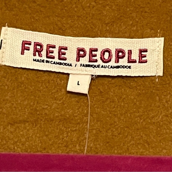 Free People Mina Jacket Terra Cotta Oversized Collar Tie Waist NWT Large - Picture 2 of 6